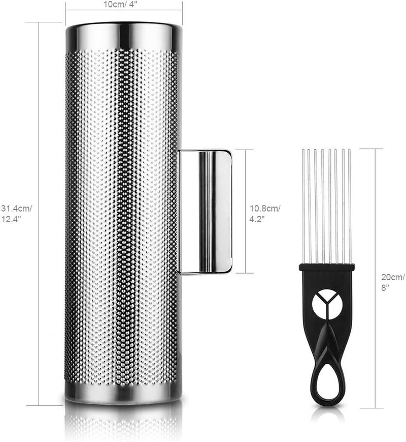 Vangoa جويرو معدني 12" × 4" من الفولاذ المقاوم للصدأ مع مكشطة آلة إيقاع لاتينية - Image 2