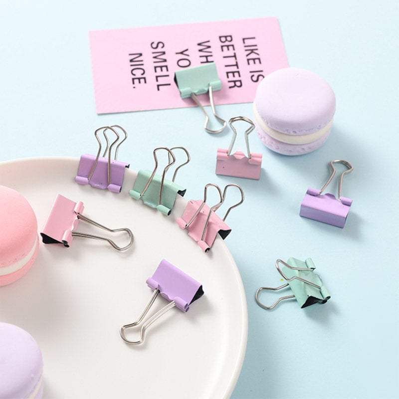 Paper Clips Set Sturdy Box Packed Light Cute Portable Multi Purpose Office Clips Set for Family School Business Purple - Image 5