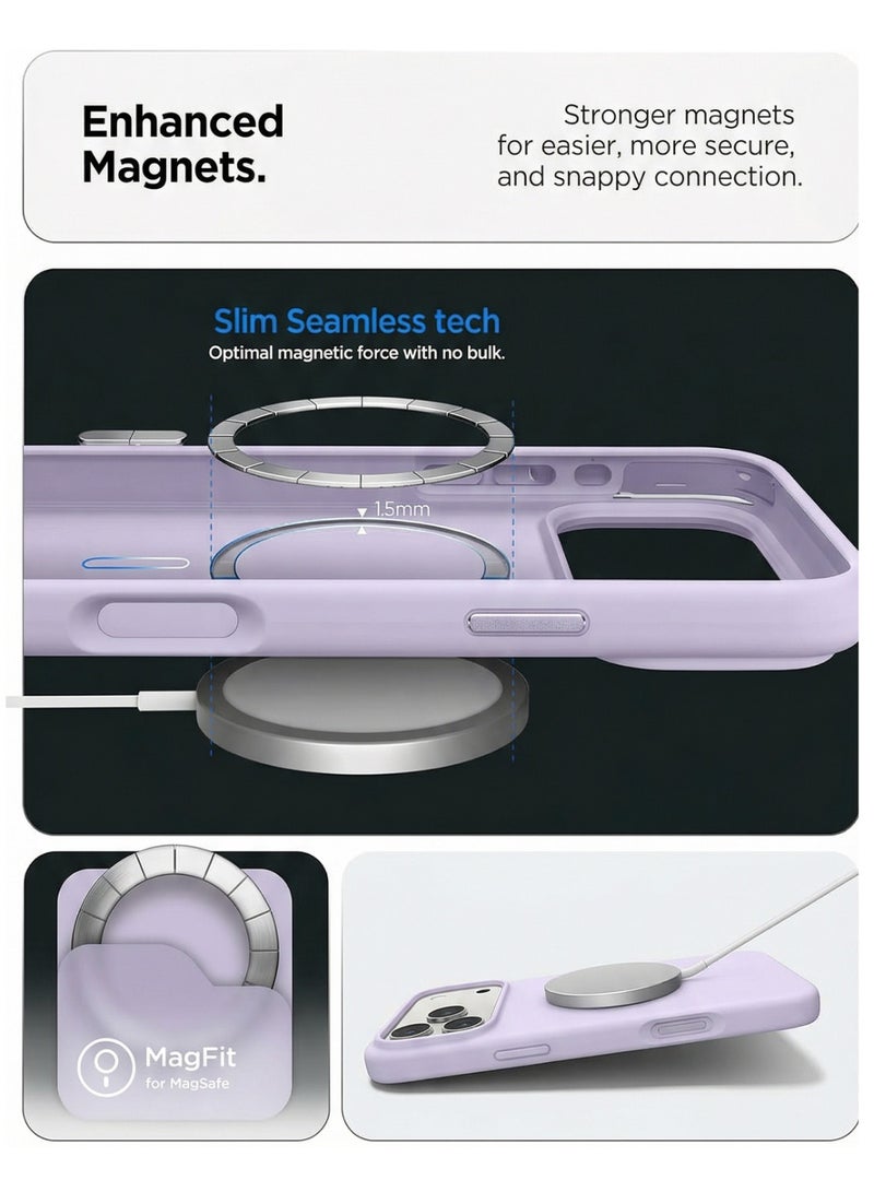 موبكوس جراب Mobcos iPhone 17 Pro أرجواني اللون، بتصميم Elite Ring، مصنوع من السيليكون الفاخر، مزود بخاصية الشحن اللاسلكي المغناطيسي | ملمس ناعم كالحرير | حماية فائقة ضد الصدمات بمعايير عسكرية | توافق مغناطيسي قوي | غطاء أنيق وفاخر - Image 4