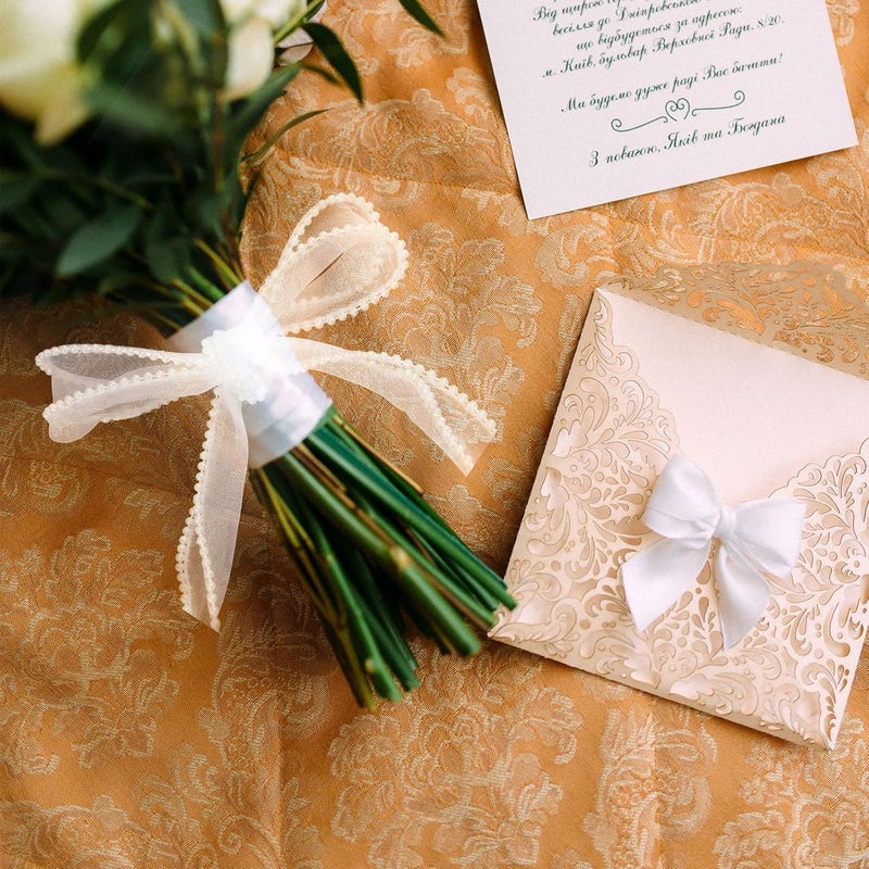Healifty Pearl Fish Tail Organza Ribbon with Small Pearls, 5 Yards White Wedding Craft Ribbon for Bouquet Wrapping and Floral Decoration Accessories - Image 5