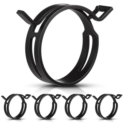 Geelin 5 Pieces Constant Tension Band Hose Clamps Black Fuel Line Clips 12mm Width (43.5mm - 53mm) - Image 1