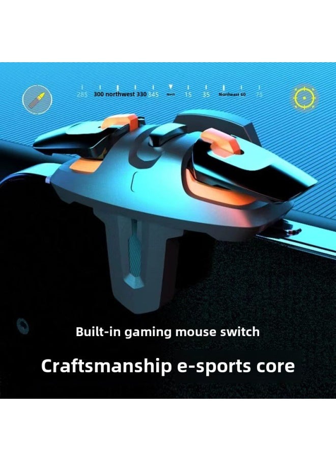 Generic - Chicken Eating Artifact Colorful Chicken King Five Generation G5G6 Chicken King Three Generation Metal Keys Regardless Of Left And Right Game Handles-Product Color:Chicken King Sixth Generation G6 Six Finger Pulse + Mechanical Pair - Image 1