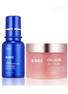 KOEC Facial Skin Care Set Shot 2,000 PPM Spicule Facial Serum + Collagen Jelly Cream  Boosts Skin's Barrier Hydration And Gives 24h Glow And Lifted Look  - Image 1