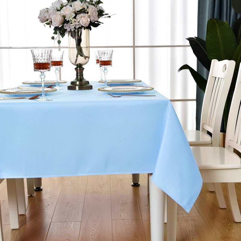 KAIPHO Baby Blue Rectangle Tablecloth Waterproof Stain Resistant Wrinkle Free Table Cloth 210GSM Polyester Wipeable Table Cover for Party, Banquet, Indoor and Outdoor-Rectangular/Oblong, 52 x 70 inch - Image 5