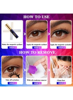 AkesuLash Magnetic Eyelashes10 Pairs 3D Medium Cateye Magnetic Lashes4 Tube Of Magnetic Eyelinerupgrad Long Lastingreusablewith Applicatoreasy To Apply  - Image 5