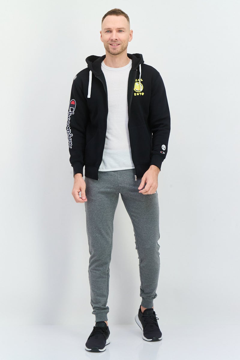 Champion x Fall Guys Men Sportswear Fit Long Sleeve Full Zip Outdoor Sweatshirts, Black