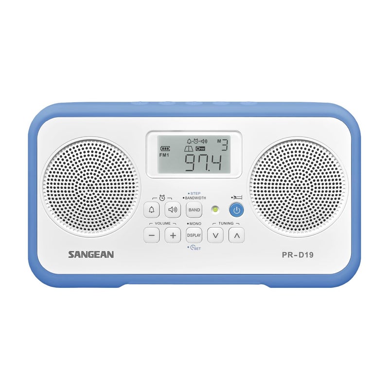 FM StereoAM Digital Tuning Portable Radio with Protective Bumper Blue