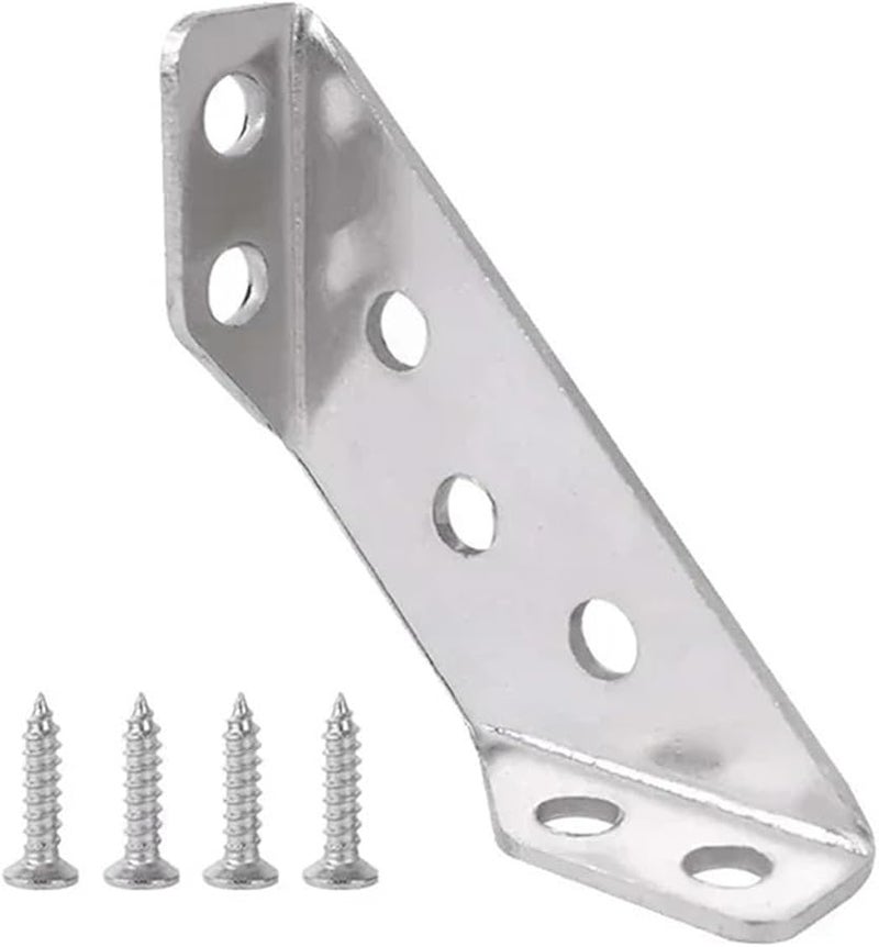 Stainless Steel Angle Brackets 60PCS Furniture Corner Bracket Kit With Screws - Image 2