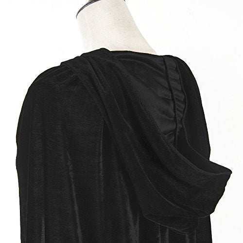 Mayplous Halloween Costumes Kids Cosplay Long Cape Boys Girls Cloak Fancy Dress for Role Play (Black, 100cm / 39") - Image 3