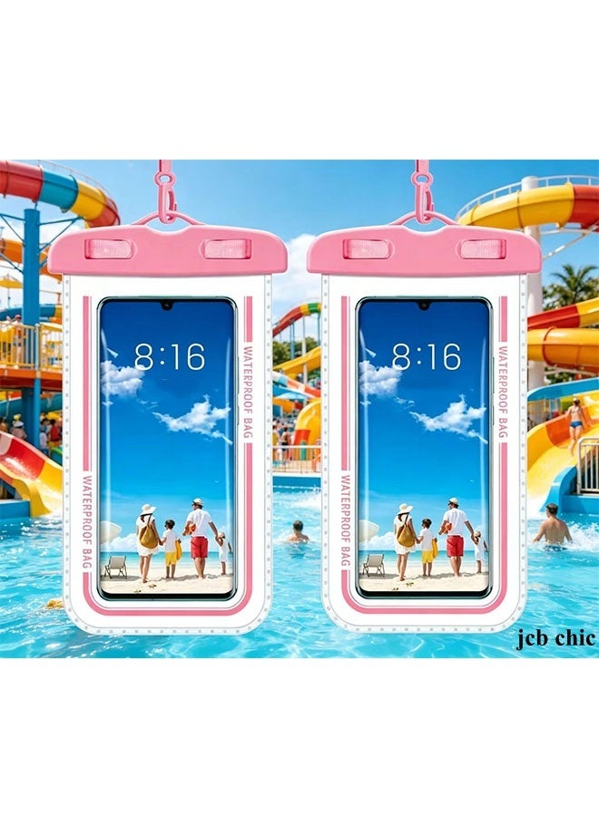 JCB CHIC 2 Pieces Heavy Duty Waterproof Dry Bags,Multi-use Waterproof Storage Bags,Waterproof Phone Pouch,IPX8 Universal Waterproof Case Dry Bag Up to 7.2", for Water Park, Beach, Swimming - Image 1