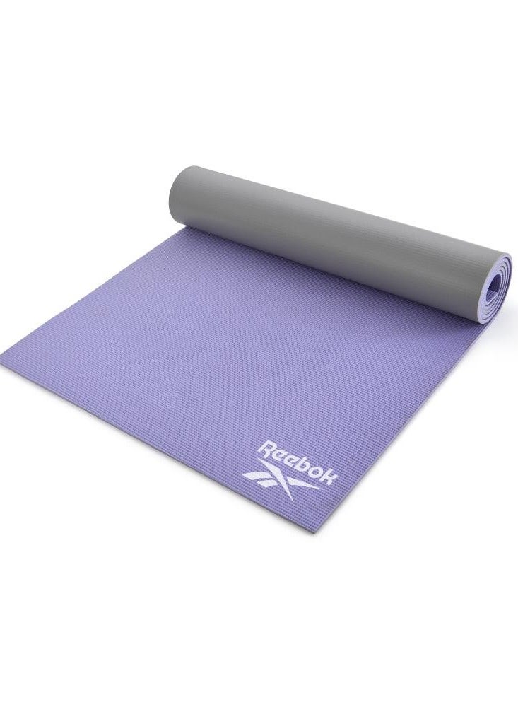 Reebok Double Sided 6 mm Yoga Mat – Purple/Grey – Reversible Non-Slip Mat for Yoga and Pilates - Image 2