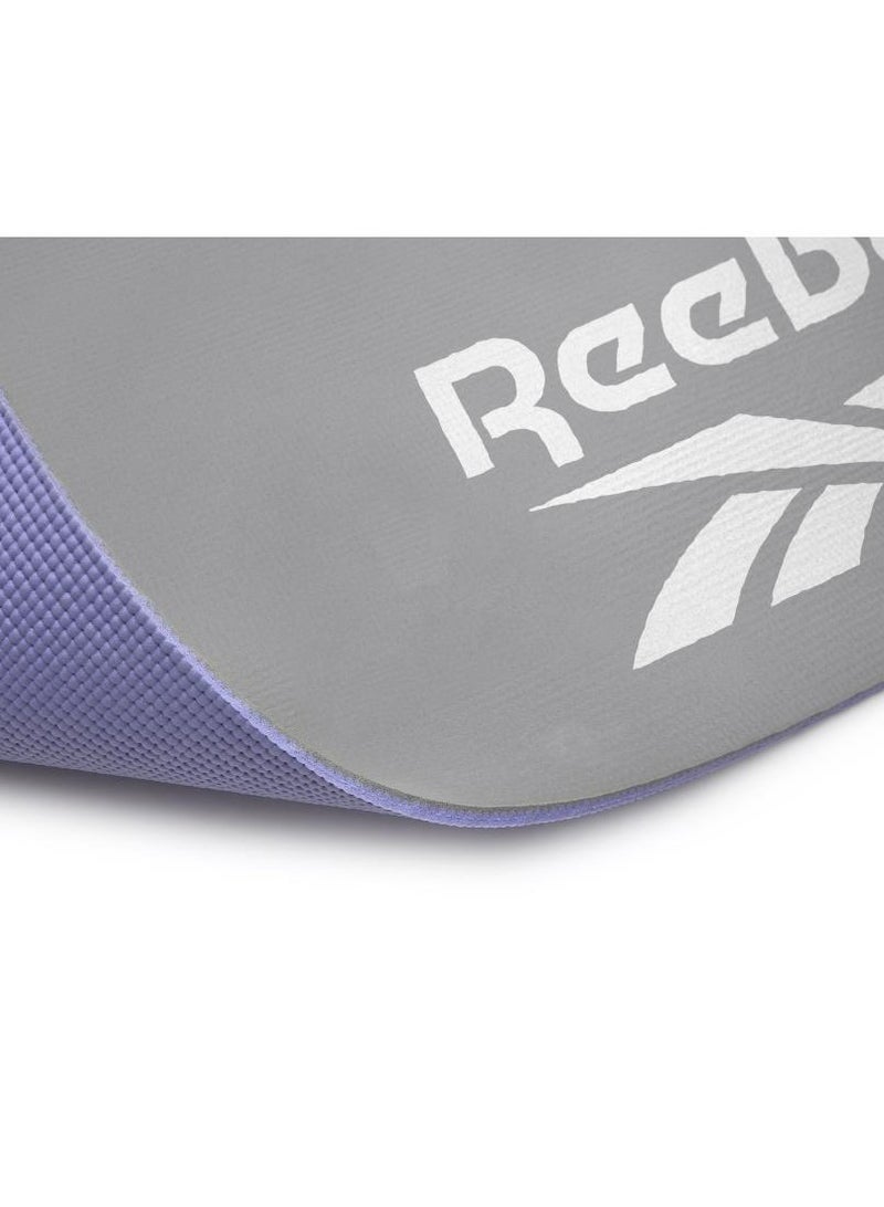 Reebok Double Sided 6 mm Yoga Mat – Purple/Grey – Reversible Non-Slip Mat for Yoga and Pilates - Image 4