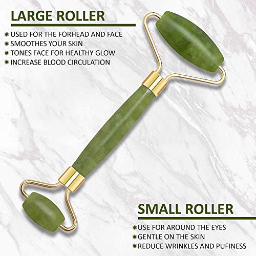 Getmecraft Jade Roller for Face Massage, Noiseless Facial Beauty Roller, Anti Aging Face Roller for Puffiness - Image 4