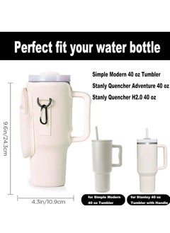 Arabest Stanley Water Bottle Carrier Bag for Stanley 40oz Tumbler, Water Bottle Holder with Pouch and Adjustable Strap, Sleeve Accessories with Pocket for 40oz Cup (Grey) ﻿  - Image 3