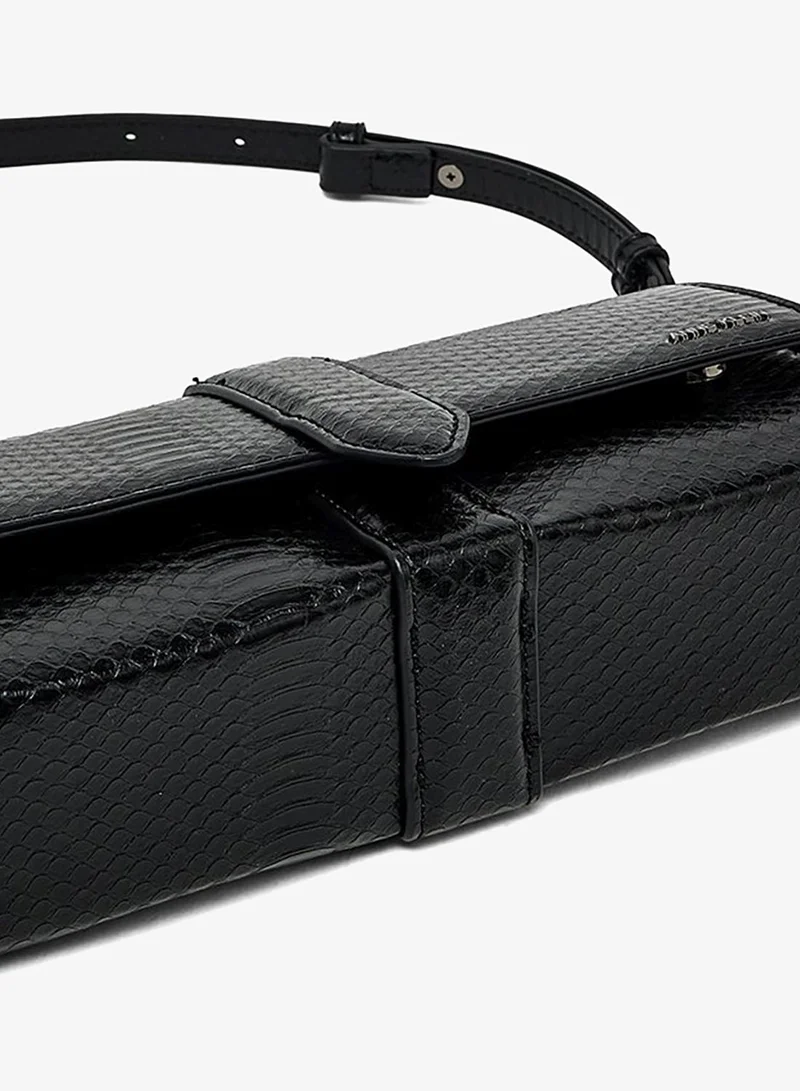 Anne Klein  Anne Klein Croc Textured Flap Shoulder Bag for Women | Best Price UAE