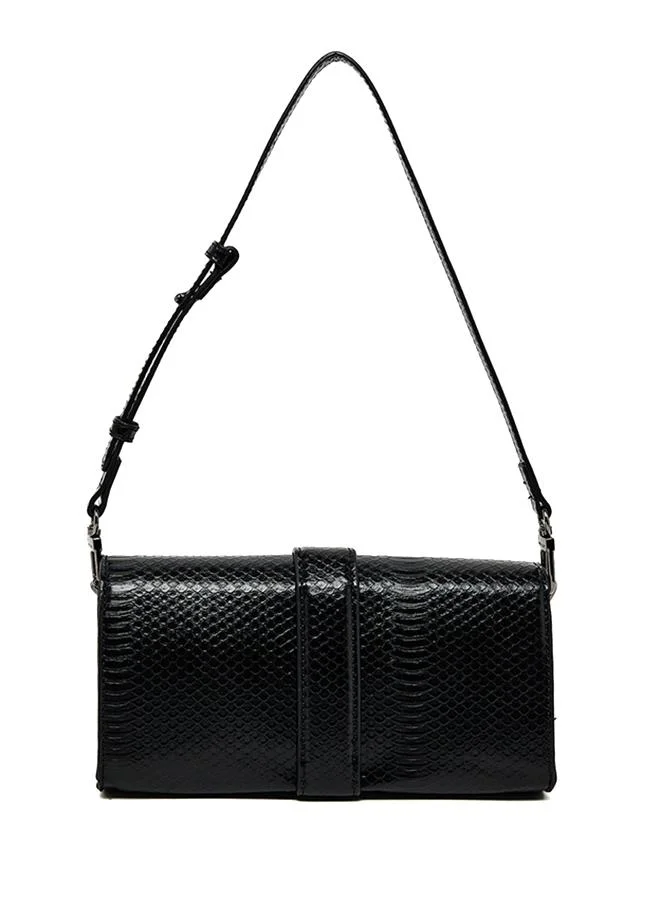 Anne Klein Croc Textured Flap Shoulder Bag