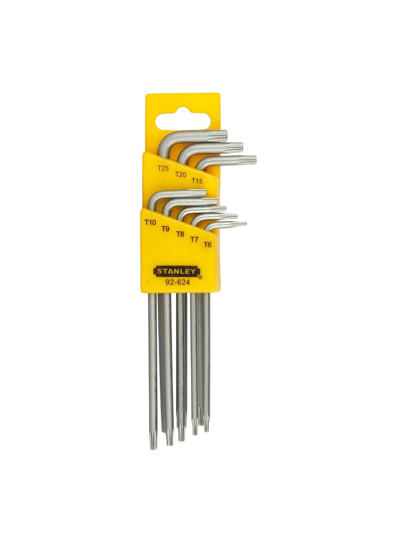 Stanley - STANLEY 92624 Tamper Proof LType Torx Hex Key Silver Pack of 8 - Image 1