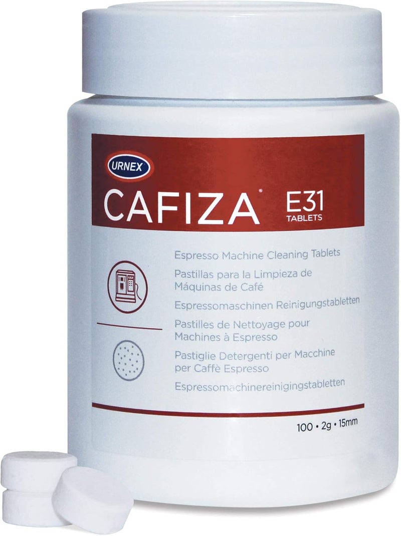 أقراص تنظيف آلة القهوة CX503 Cafiza 100 × 1.2 جم، أكريليك