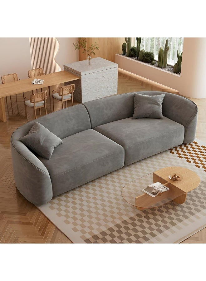 Ripple FURNITURE UAE Homes Modern 3-Seater Sofa, Solid Color Upholstery, Tuxedo Arm Design (Grey) - Image 1