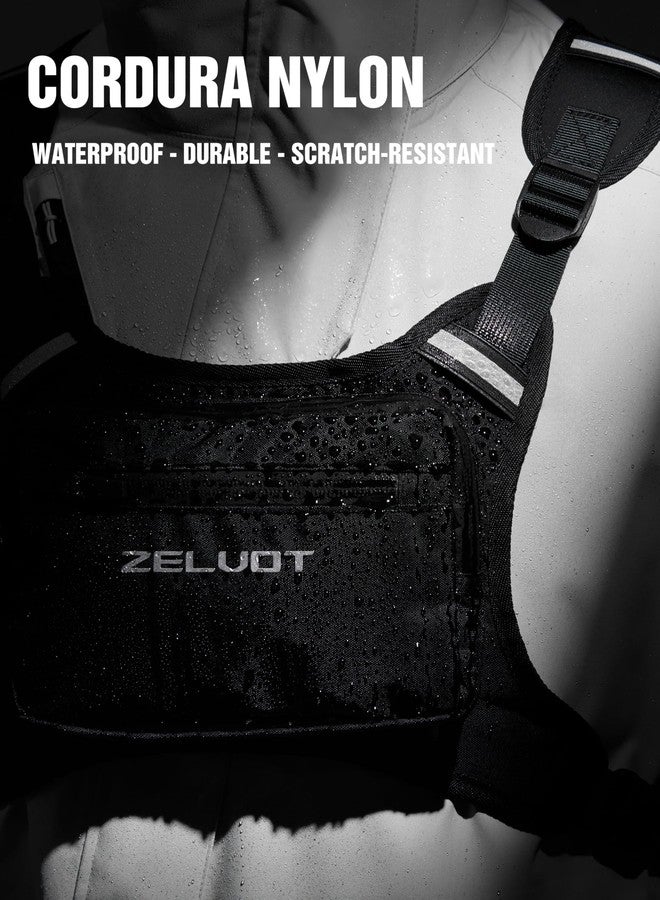 Zelvot Running Vest with 1L Water Bladder, USA Original Patent, Adjustable Reflective Running Hydration Vest, Lightweight Chest Pack for Men Women for Hiking, Cycling (Black, M/L) - Image 4