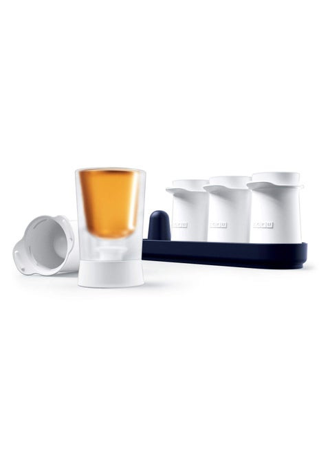 ZOKU Shooter Ice Molds Makes 4 Ice Shot Glasses Protective Base Keeps Hands Dry 1Fluid Ounce Each EasyRelease BPA and PhthalateFree