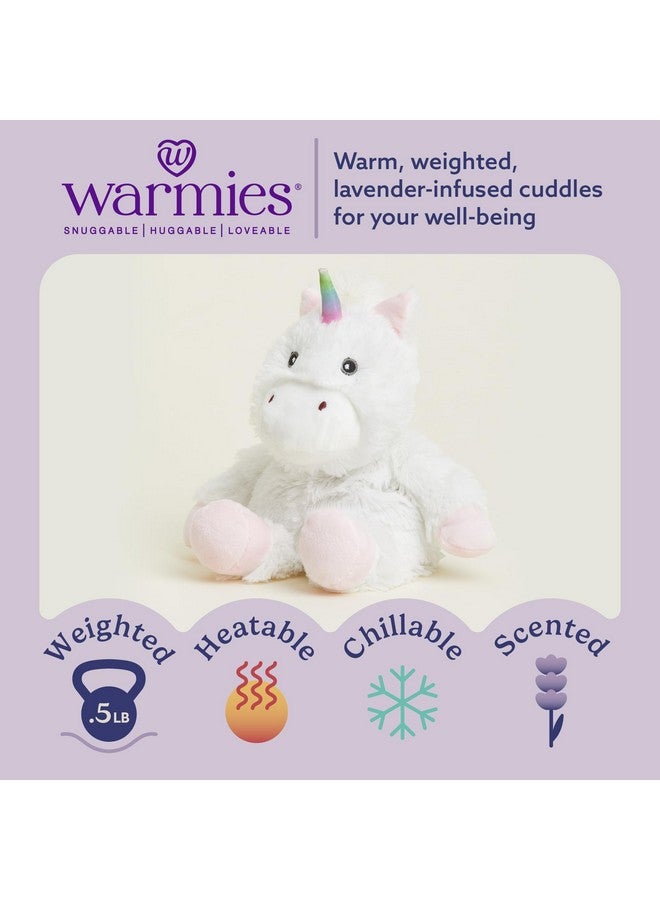 warmies Junior Microwavable & Weighted Stuffed Animals, White Unicorn - Heated Stuffed Animal Plushie for Warmth & Comfort - Cute Soft Plush Toys for Adults & Children (Boys, Girls, Babies & Toddlers) - Image 2