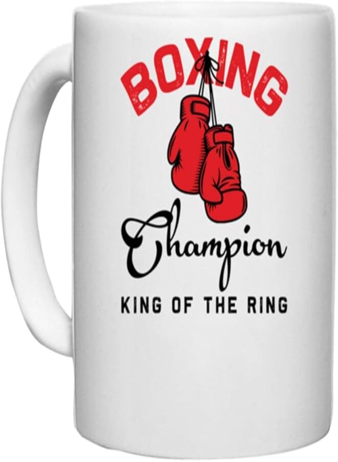 UDNAG White Ceramic Coffee/Tea Mug 'Boxing | Boxing Champion' Perfect for Gifting [330ml]
