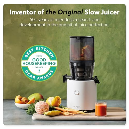 Hurom H320N Cold Press Juicer Machine, Easy to Clean Masticating Slow Juicer, Coarse Strainers, Self-Feeding, Hands Free, Family Size, Quiet Motor, Easy Assembly (White) - Image 2