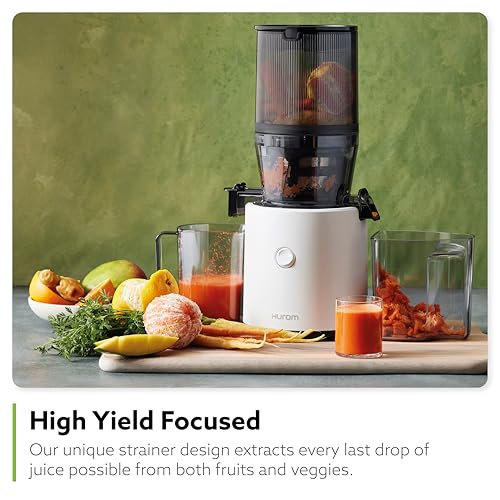 Hurom H320N Cold Press Juicer Machine, Easy to Clean Masticating Slow Juicer, Coarse Strainers, Self-Feeding, Hands Free, Family Size, Quiet Motor, Easy Assembly (White) - Image 5