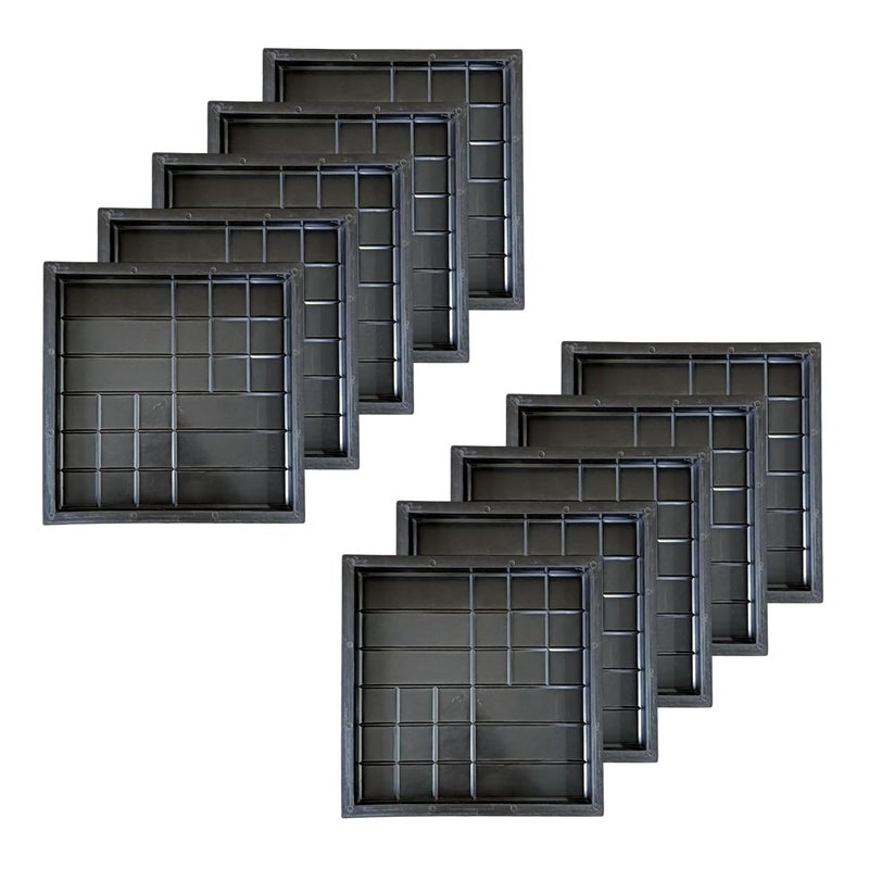 Reyal Plastic Black 12 X 12 18 Square Chequred Tile MouldH 25mm Interlocking Paver Block Mould Chequred Tile MouldChequered Tile Mould for Outdoor FlooringParking Garden 10 - Image 1