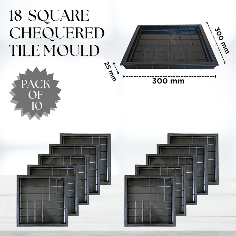 Reyal Plastic Black 12 X 12 18 Square Chequred Tile MouldH 25mm Interlocking Paver Block Mould Chequred Tile MouldChequered Tile Mould for Outdoor FlooringParking Garden 10 - Image 2