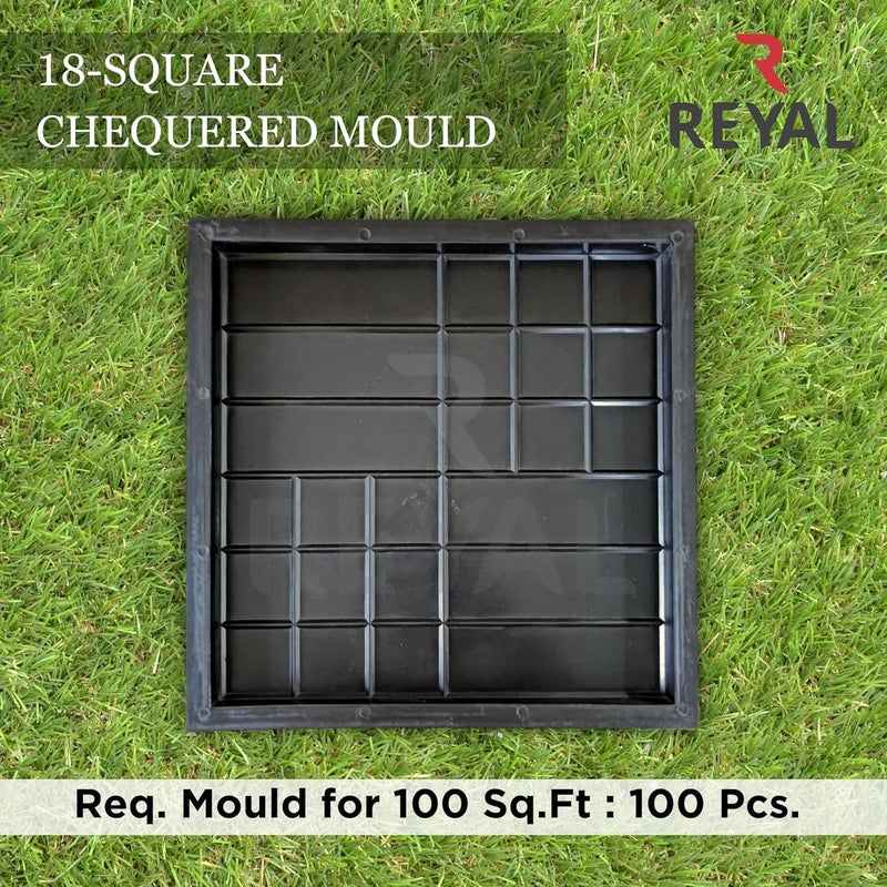 Reyal Plastic Black 12 X 12 18 Square Chequred Tile MouldH 25mm Interlocking Paver Block Mould Chequred Tile MouldChequered Tile Mould for Outdoor FlooringParking Garden 10 - Image 5