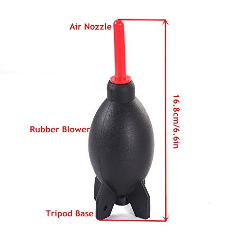 FocusFoto PRO 6.6 Inch Rubber Rocket Air Blower Duster Cleaner Dust Cleaning for DSLR Camera CCD Lens Keyboard Red - Image 3