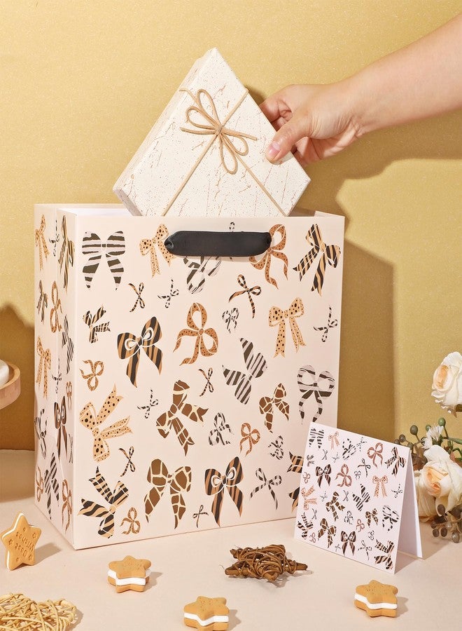 LUUFILx Leopard Gift Bag for Girls Women Cheetah Print Gift Bag with Handle Leopard Wrapping Paper Card Zebra Bow Wrap Bags for Cheetah Giraffe Themed Birthday Party Baby Shower Favors Decorations Supplies - Image 3