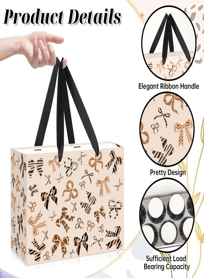 LUUFILx Leopard Gift Bag for Girls Women Cheetah Print Gift Bag with Handle Leopard Wrapping Paper Card Zebra Bow Wrap Bags for Cheetah Giraffe Themed Birthday Party Baby Shower Favors Decorations Supplies - Image 5