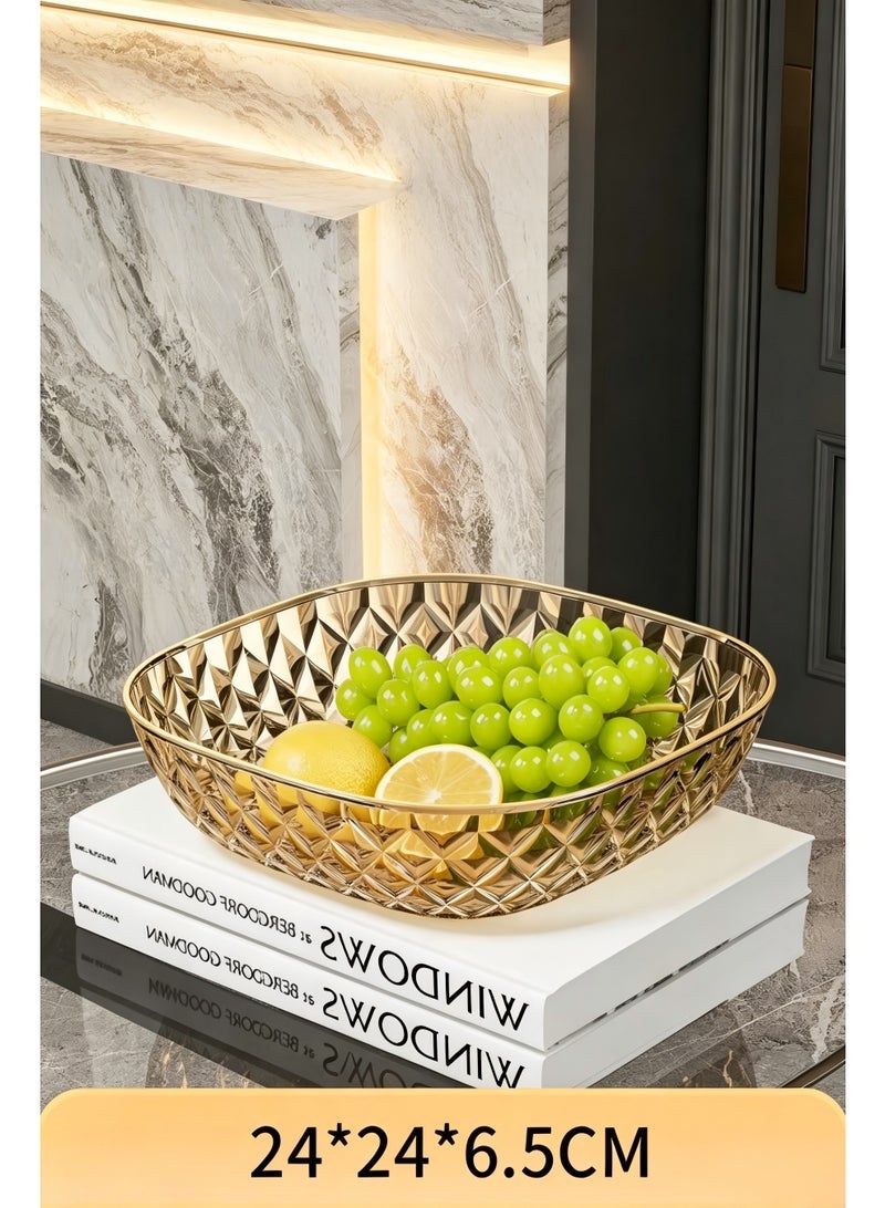 4 PCS Salad Bowl Set Gold Diamond Textured Fruit Bowls, Acrylic Serving Bowls, Food-Grade Snack Dishes for Fruits, Nuts, Candy, Popcorn,Chips, and Party Decor - Image 5