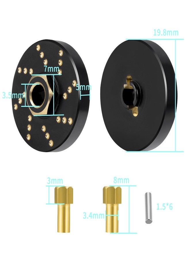 MOHERO 4Pcs 58g Brass Wheel Weights with 7mm Wheel Hex Hub Extended Wheel Spacers for 1/18 RC Crawlers TRX4M Bronco Defender K10 High Trail F150 Upgrades Parts - Image 5