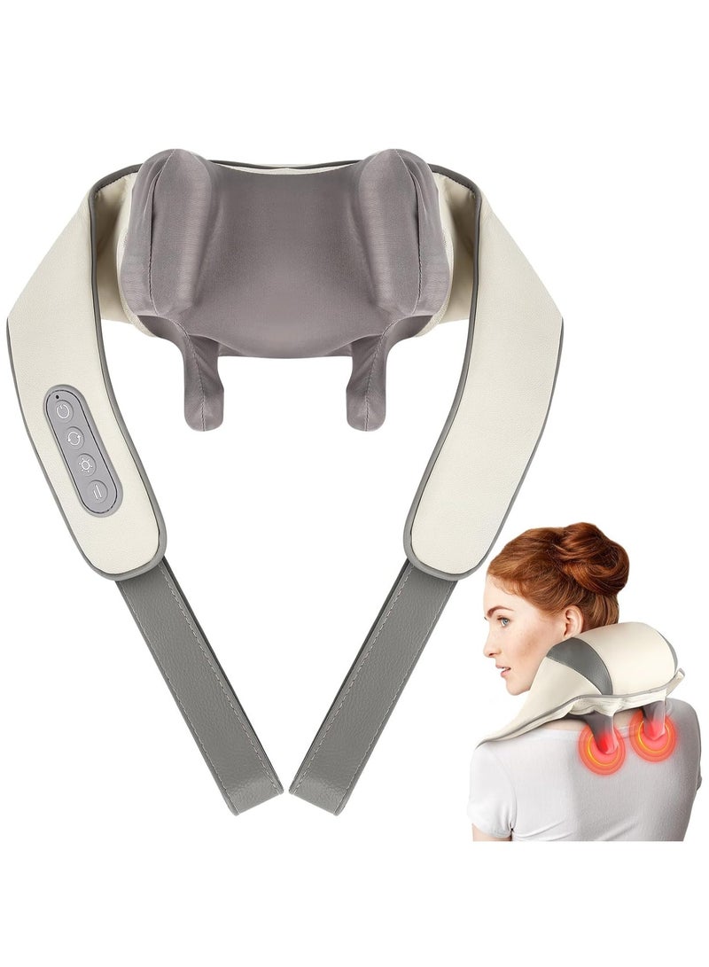 LIXES Neck and Back Shoulder Massager with Relaxing Warmth Electric Deep Tissue Kneading Massager Pillow for Back, Shoulder, Leg, Body Muscle Pain Relief Ideal for Home,Office Kitchen - Image 1
