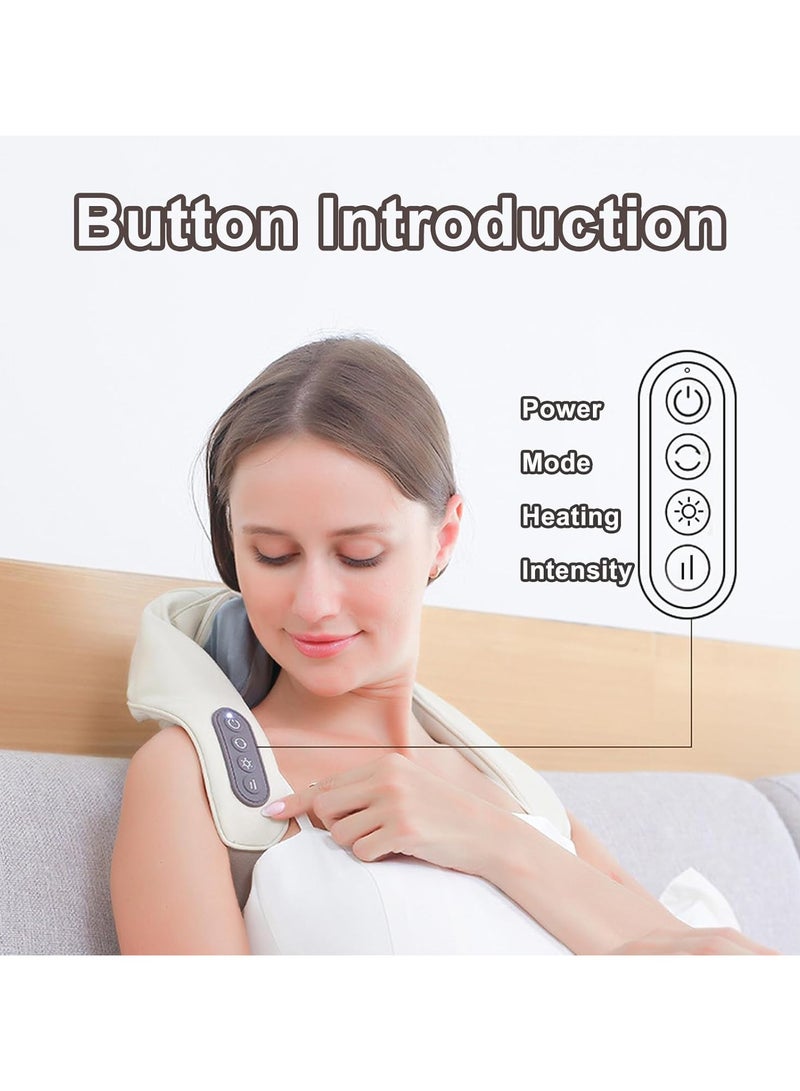 LIXES Neck and Back Shoulder Massager with Relaxing Warmth Electric Deep Tissue Kneading Massager Pillow for Back, Shoulder, Leg, Body Muscle Pain Relief Ideal for Home,Office Kitchen - Image 2