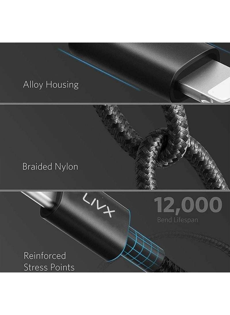 Livx - Horizontal 20W Type C To Lightning 3 Meters Apple iPhone iPad Fast Charging and Data Cable Space Gray Ipblt - Image 1