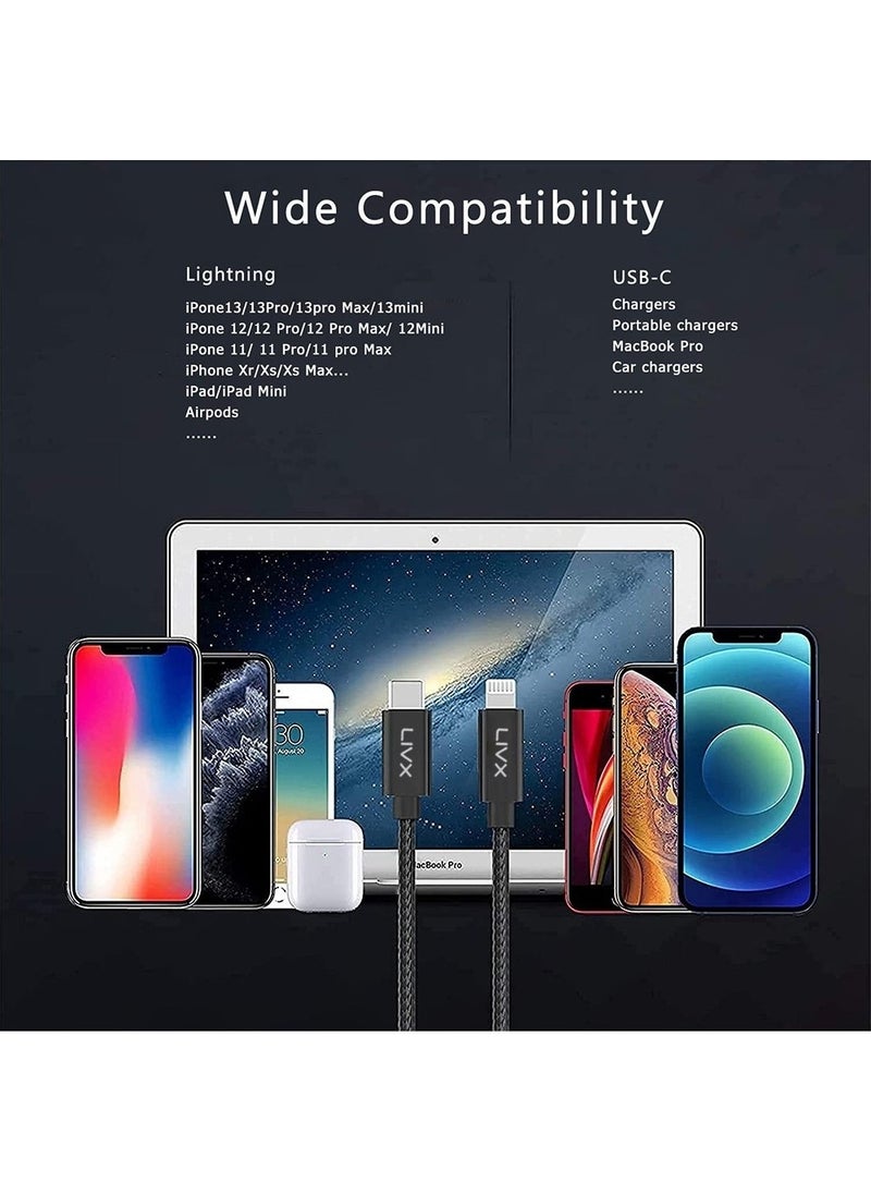 Livx - Horizontal 20W Type C To Lightning 3 Meters Apple iPhone iPad Fast Charging and Data Cable Space Gray Ipblt - Image 1