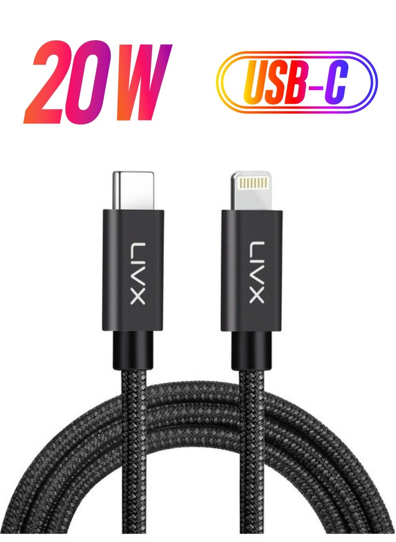Livx - Horizontal 20W Type C To Lightning 3 Meters Apple iPhone iPad Fast Charging and Data Cable Space Gray Ipblt - Image 1