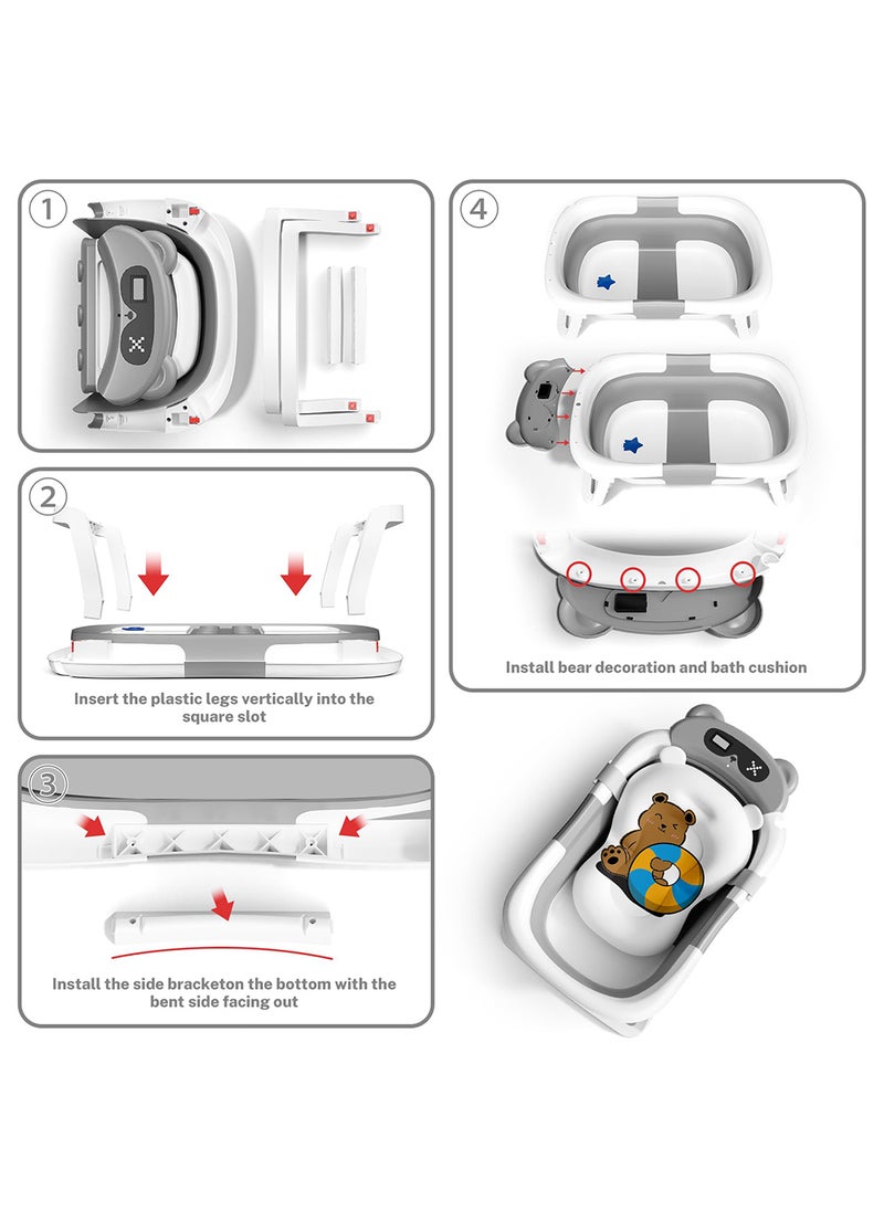 Baby Portable Foldable Bathtub For Newborn to Toddler With Soft Cushion Water Plug And Anti Slip Support Legs No-Slip Hanging And Detachable Bathtub - pzsku/Z8FB003BBC3B545B7D1DAZ/45/_/1715939487/0c2f8365-6705-4877-967b-029abde236ef