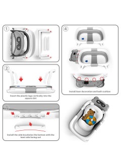 ONETO Baby Portable Foldable Bathtub For Newborn to Toddler With Soft Cushion Water Plug And Anti Slip Support Legs No-Slip Hanging And Detachable Bathtub  - Image 4