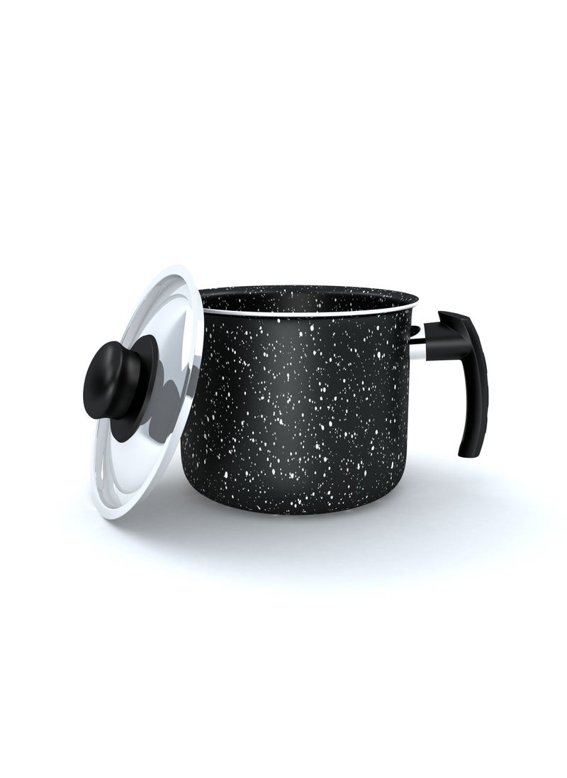 LAZORD Granite Milk Pot Size 16 cm Black  - Image 4