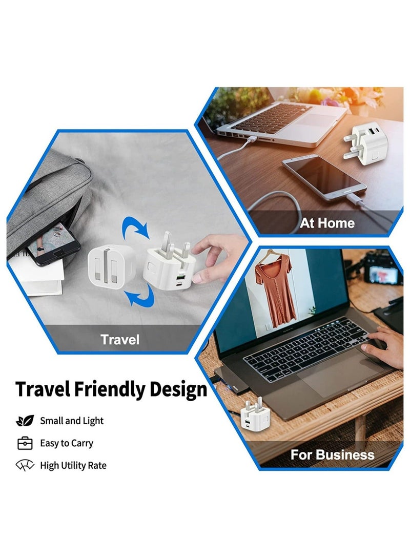 JMARY 25W USB-C Dual Port Charger, Foldable Plug Wall Charger, Infino Travel Adapter, PD TYPE C+USB Quick Charge 3.0 - compatible with iPhone 12/13/14, Samsung, Huawei, iPad, Google Pixel - Image 5