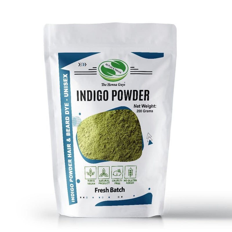 The Henna Guys 200 Grams INDIGO POWDER For Hair Dye/Color - The Henna Guys - Image 1