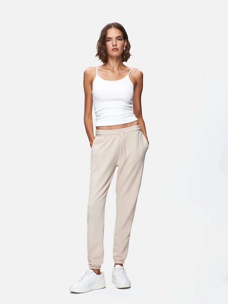 ال تي بي Plain Jogger Regular Fit Beige Tracksuit