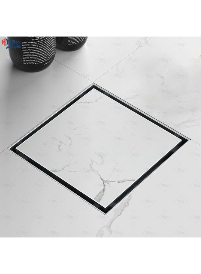 Hitex Aquaplast Tile Insert Floor Drain, Vertical Outlet, Stainless Steel Chrome Finish, 10x10 cm, Heavy-Duty Load Capacity 150 kg – Modern Bathroom & Wet Area Drain- Made in Italy - Image 2