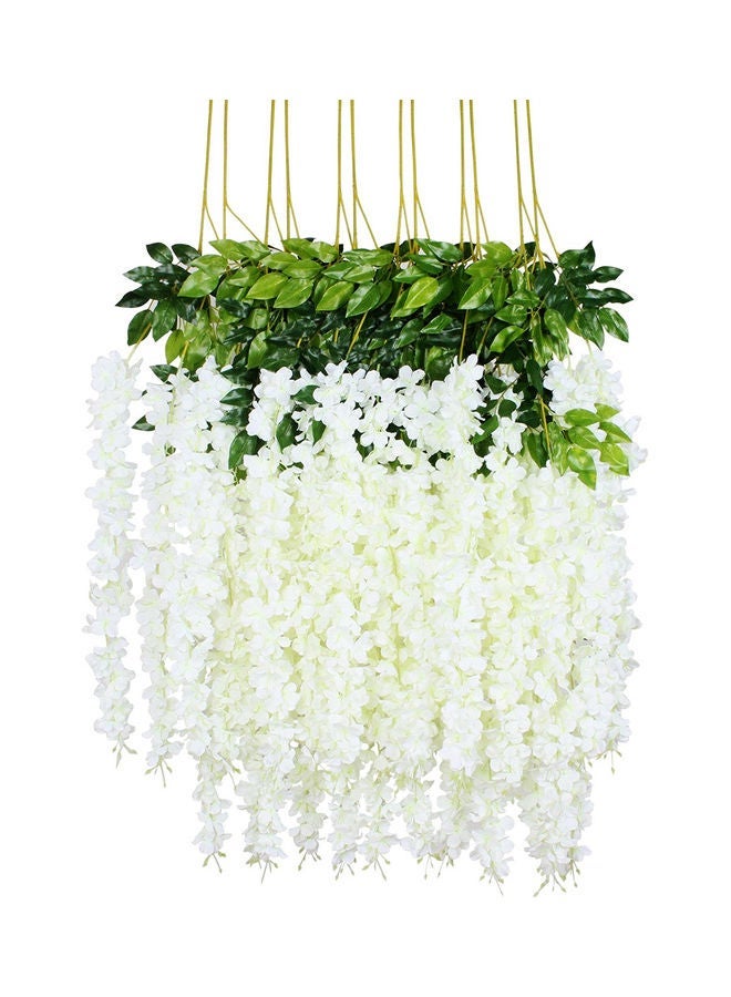 HOMESTAR Hanging Flower White/Green 56.5 x 29.2 6.5cm - Image 1